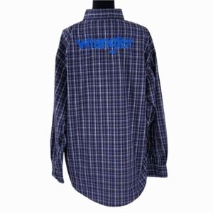 WRANGLER Logo Western Charcoal Grey Check Shirt NWOT (XL)